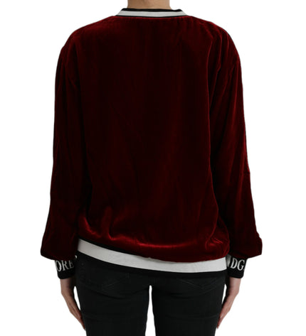 Dolce & Gabbana Elegant Burgundy Silk-Blend Sweater