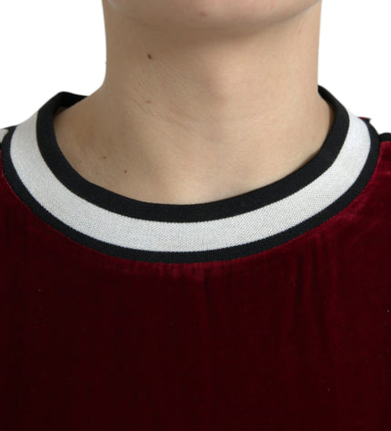 Dolce & Gabbana Elegant Burgundy Silk-Blend Sweater