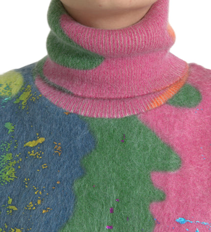 Dolce & Gabbana Multicolor Mohair Turtleneck Casual Sweater