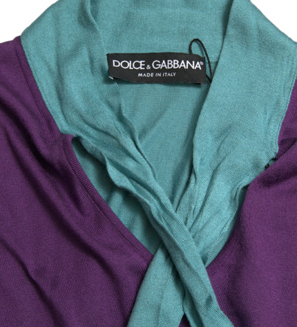 Dolce & Gabbana Multicolor Silk Pussy-bow Sweater