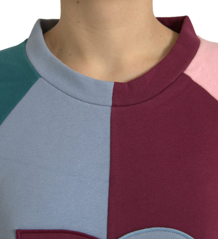 Dolce & Gabbana Multicolor Cotton Crew Neck Sweater