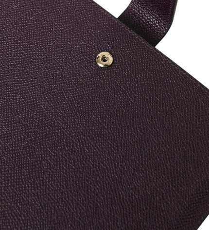 Dolce & Gabbana Elegant Leather Tablet Pouch in Rich Brown