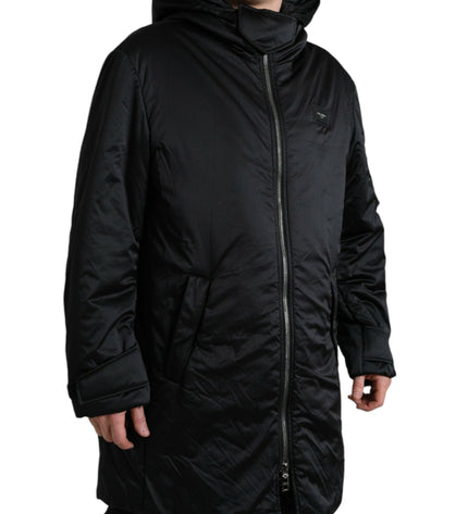 Dolce &amp; Gabbana Elegante parka nero con cappuccio