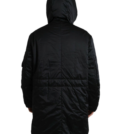 Dolce & Gabbana Elegant Black Hooded Parka Jacket