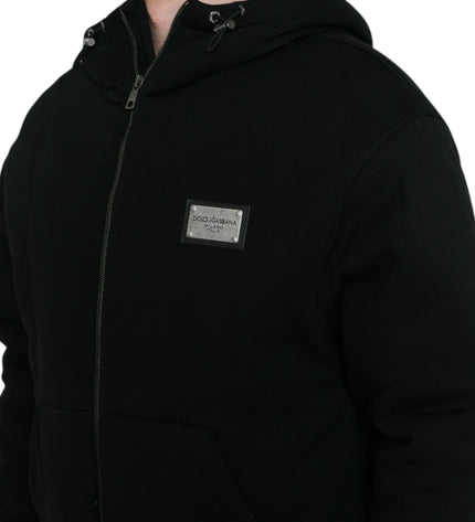 Dolce & Gabbana Elegant Black Bomber Jacket with Hood