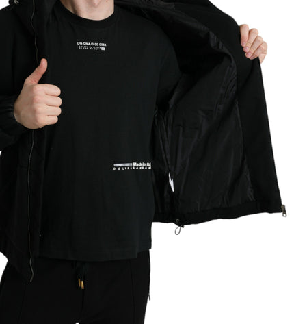 Dolce &amp; Gabbana Elegante bomber nero con cappuccio