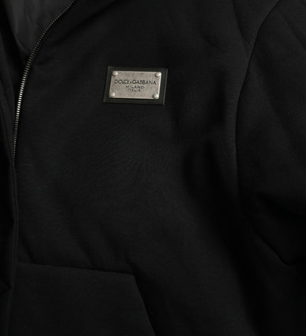 Dolce &amp; Gabbana Elegante bomber nero con cappuccio