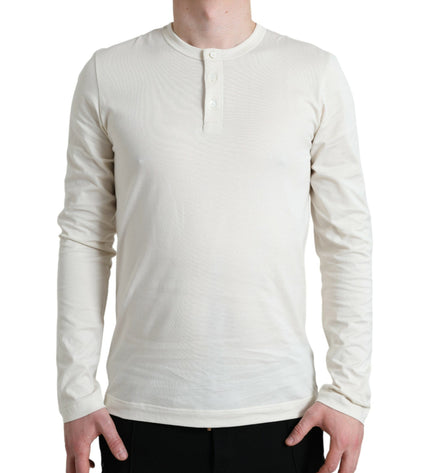 Dolce &amp; Gabbana Maglione elegante in cotone bianco sporco