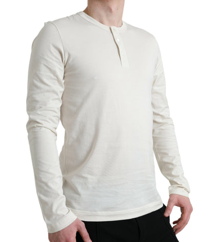 Dolce &amp; Gabbana Maglione elegante in cotone bianco sporco