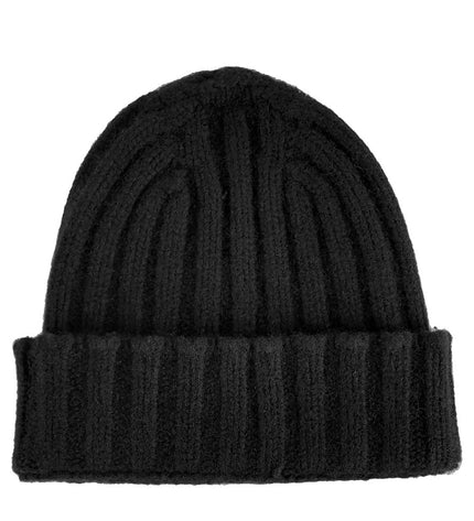 Made in Italy Pure Cashmere Ribbed Winter Hat