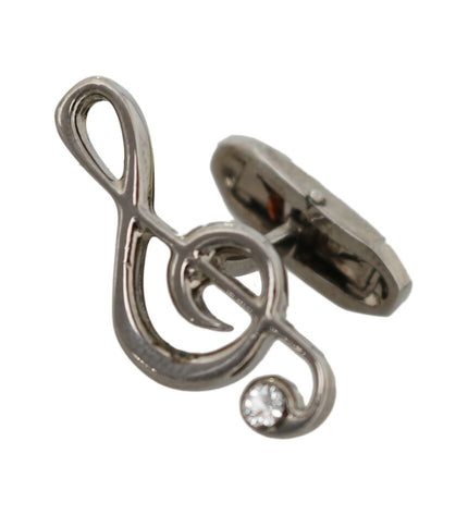 Dolce & Gabbana Elegant Silver Tremble Clef Cufflinks