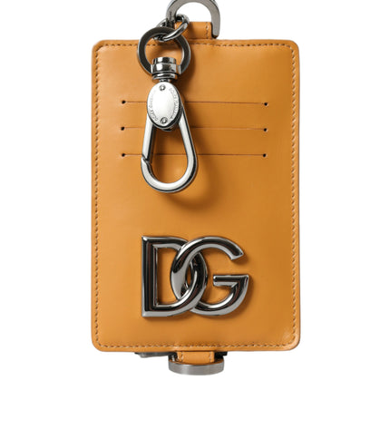 Dolce & Gabbana Elegant Orange Calf Leather Card Holder