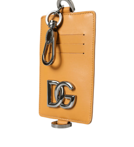 Dolce & Gabbana Elegant Orange Calf Leather Card Holder