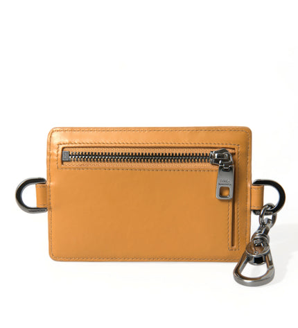 Dolce & Gabbana Elegant Orange Calf Leather Card Holder