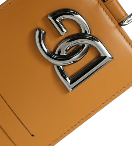 Dolce & Gabbana Elegant Orange Calf Leather Card Holder