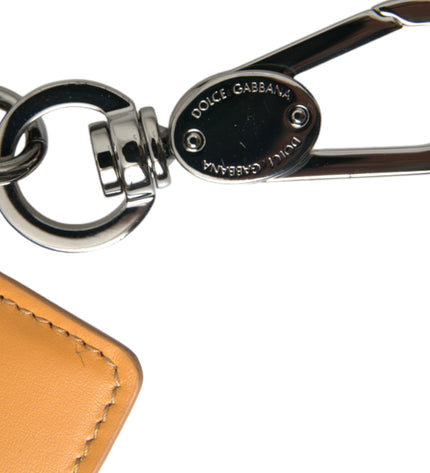 Dolce & Gabbana Elegant Orange Calf Leather Card Holder