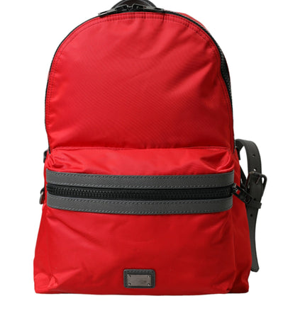 Dolce & Gabbana Elegant Red Nylon-Leather Backpack