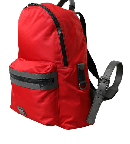 Dolce & Gabbana Elegant Red Nylon-Leather Backpack