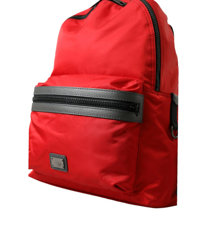 Dolce & Gabbana Elegant Red Nylon-Leather Backpack