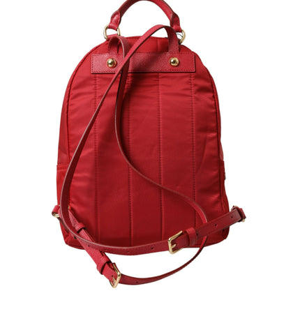 Dolce & Gabbana Embellished Red Backpack with Gold Detailing