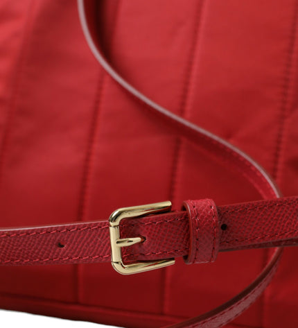 Dolce & Gabbana Embellished Red Backpack with Gold Detailing