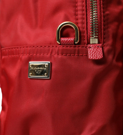 Dolce & Gabbana Embellished Red Backpack with Gold Detailing