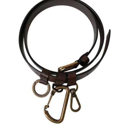 Dolce & Gabbana Elegant Brown Calf Leather Belt - Timeless Accessory