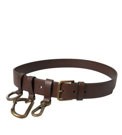 Dolce & Gabbana Elegant Brown Calf Leather Belt - Timeless Accessory