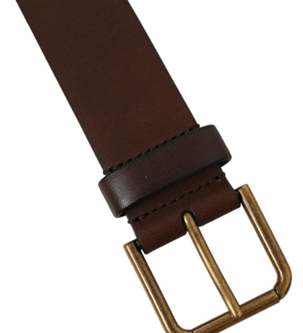 Dolce & Gabbana Elegant Brown Calf Leather Belt - Timeless Accessory