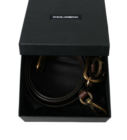 Dolce & Gabbana Elegant Brown Calf Leather Belt - Timeless Accessory