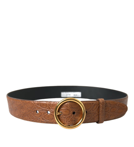 Dolce & Gabbana Elegant Exotic Leather Belt - Rich Brown