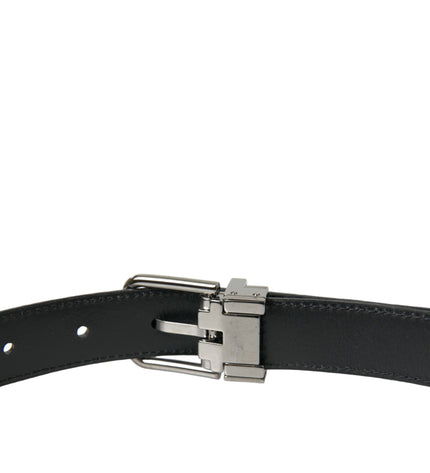 Dolce & Gabbana Elegant Black Leather Belt with Metal Buckle