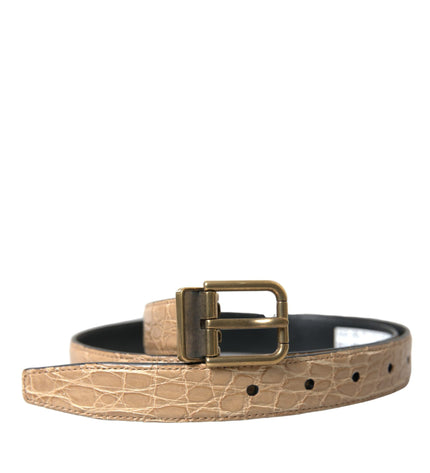 Dolce & Gabbana Elegant Beige Leather Belt