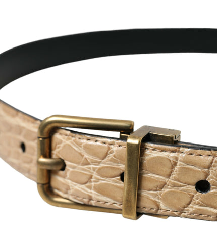 Dolce & Gabbana Elegant Beige Leather Belt