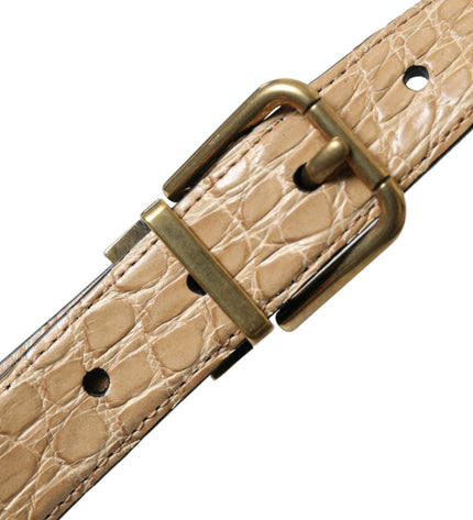 Dolce & Gabbana Elegant Beige Leather Belt