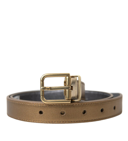 Dolce & Gabbana Metallic Gold Leather Belt - Timeless Elegance