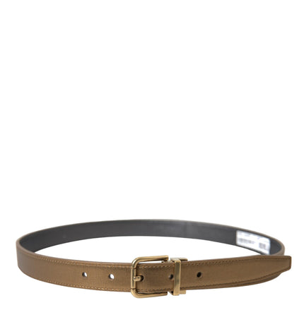 Dolce & Gabbana Metallic Gold Leather Belt - Timeless Elegance