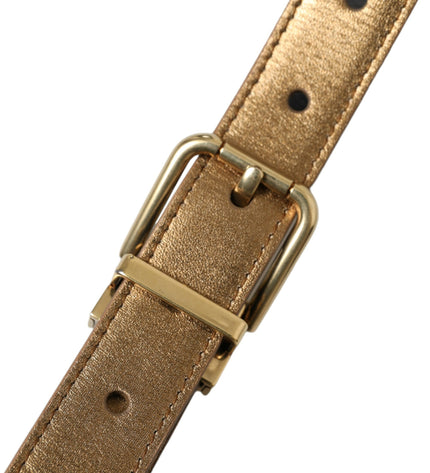 Dolce & Gabbana Metallic Gold Leather Belt - Timeless Elegance