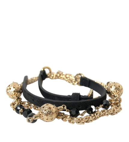 Dolce & Gabbana Elegant Crystal Bounce Leather Waist Belt