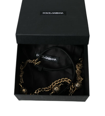 Dolce & Gabbana Elegant Crystal Bounce Leather Waist Belt