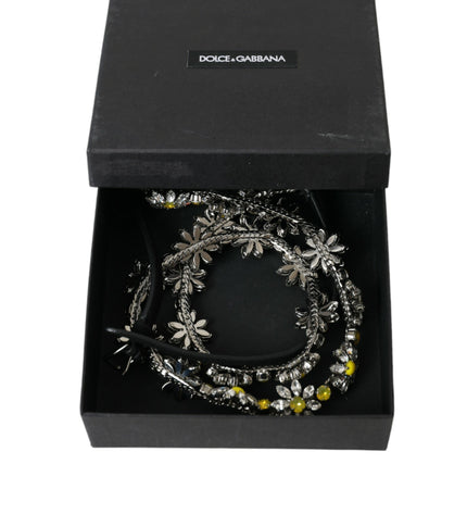 Dolce & Gabbana Elegant Crystal-Embellished Leather Belt