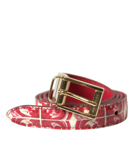 Dolce & Gabbana Elegant Red Calfskin Waist Belt