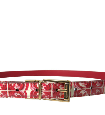 Dolce & Gabbana Elegant Red Calfskin Waist Belt