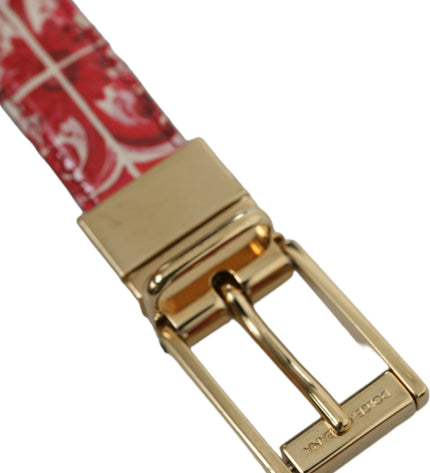 Dolce & Gabbana Elegant Red Calfskin Waist Belt