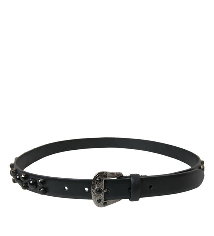 Dolce & Gabbana Engraved Logo Leather Waist Belt