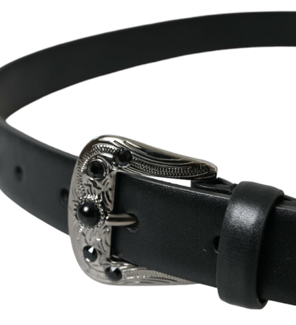 Dolce & Gabbana Engraved Logo Leather Waist Belt