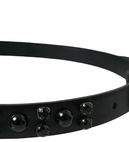 Dolce & Gabbana Engraved Logo Leather Waist Belt