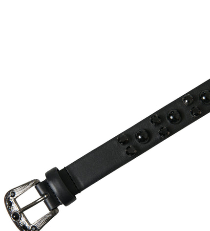 Dolce & Gabbana Engraved Logo Leather Waist Belt