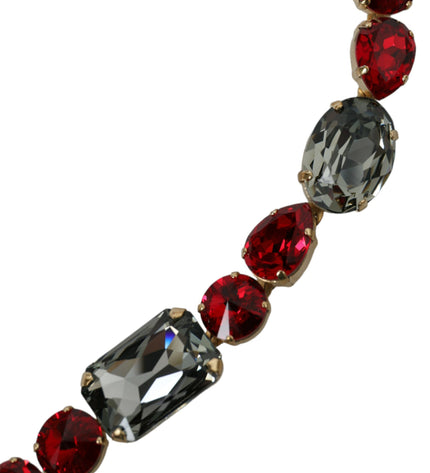 Dolce & Gabbana Radiant Red Crystal Buckle Waist Belt