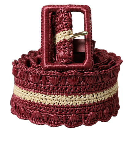 Dolce & Gabbana Maroon Elegance Canvas Waist Belt